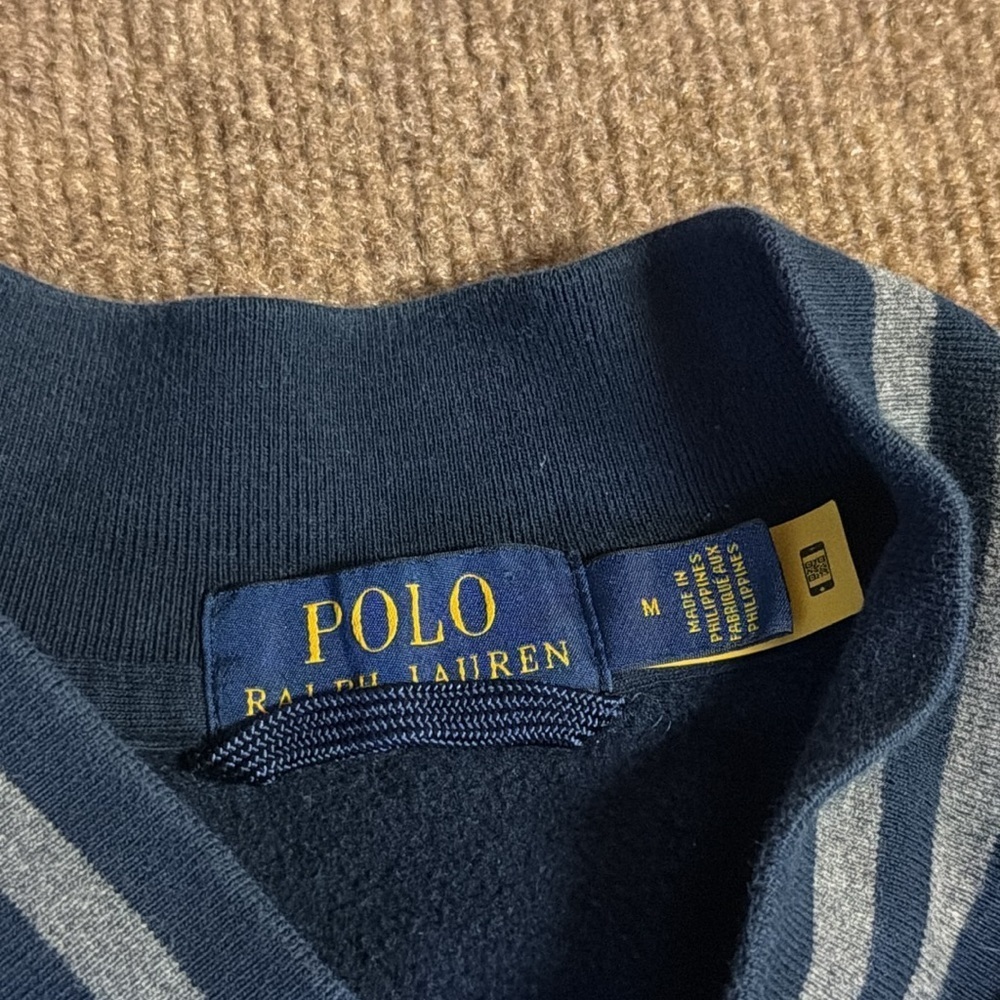 Polo Ralph Lauren Snap Button Up Varsity Track Blue Jacket Size M Men’s - Picture 3 of 8